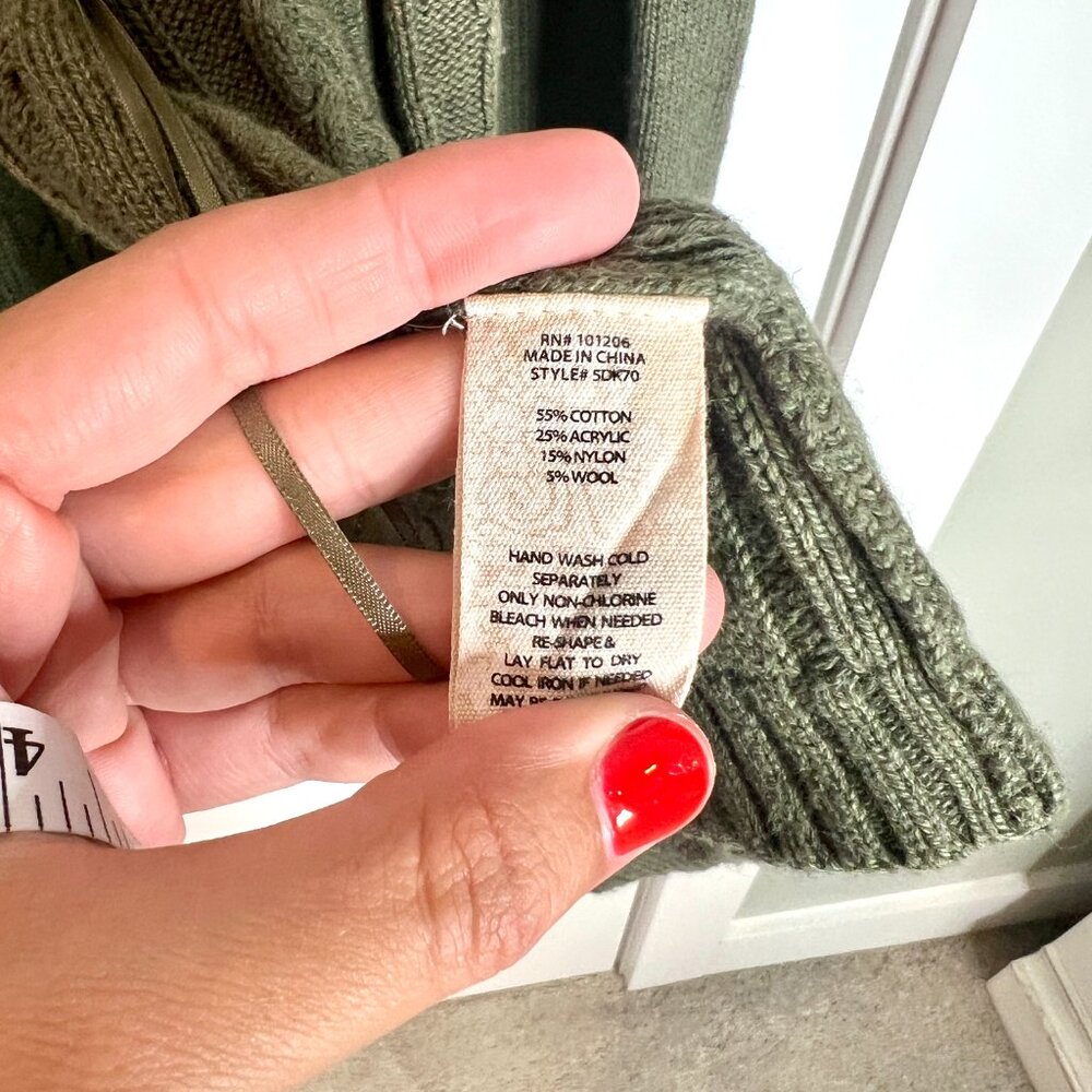 Soft Surroundings Olive Green Cardigan Sweater - Picture 4 of 5